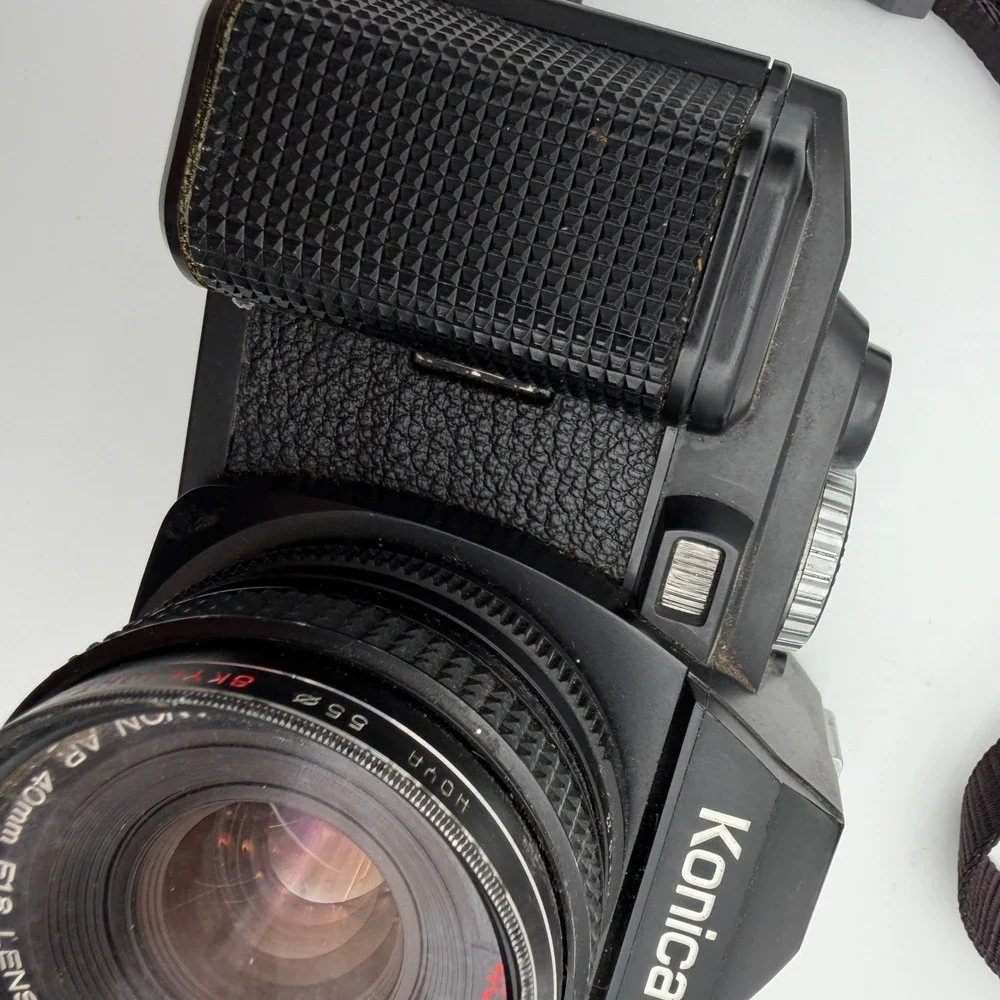 Konica FS-1 35mm SLR Film Camera with Hexanon AR 40mm f1.8 Lens & Hoya Filter
